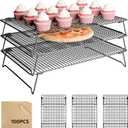 3 Layer Detachable Collapsible Cooling Racks, 17 * 11 Inch Cooling Wire Rack Stackable Drying Rack Cookie Rack Bread Cooling Rack (Large)