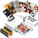 iDPRT 4x6 Photo Printer, CP4100 Photo Printer for iPhone & Android with 108 Sheets & 2 Cartridges, Wi-Fi Wireless Portable Picture Printer, Instant Print Photos, Dye Sublimation, White