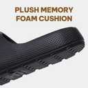 Shondo Pillow Slippers for Women and Men - Non-Slip Cloud Slides EVA Foam, Soft, Lightweight, Quick Drying Shower Sandals, Comfortable Indoor Outdoor Bathroom Sandals - UltraGrip Technology, Cushion Arch Support (7-8 Women/5-6 Men, Black)