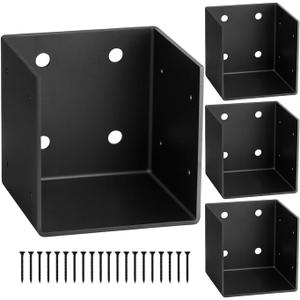 4 PCS Pergola Wall Mount Bracket for 4x4/4x6 Posts, Heavy-Duty Wood Joist Hanger Framing Brackets, Universal Fit for Gazebos, Patio Covers & All Outdoor Structures (4Pcs/for 44 Post)