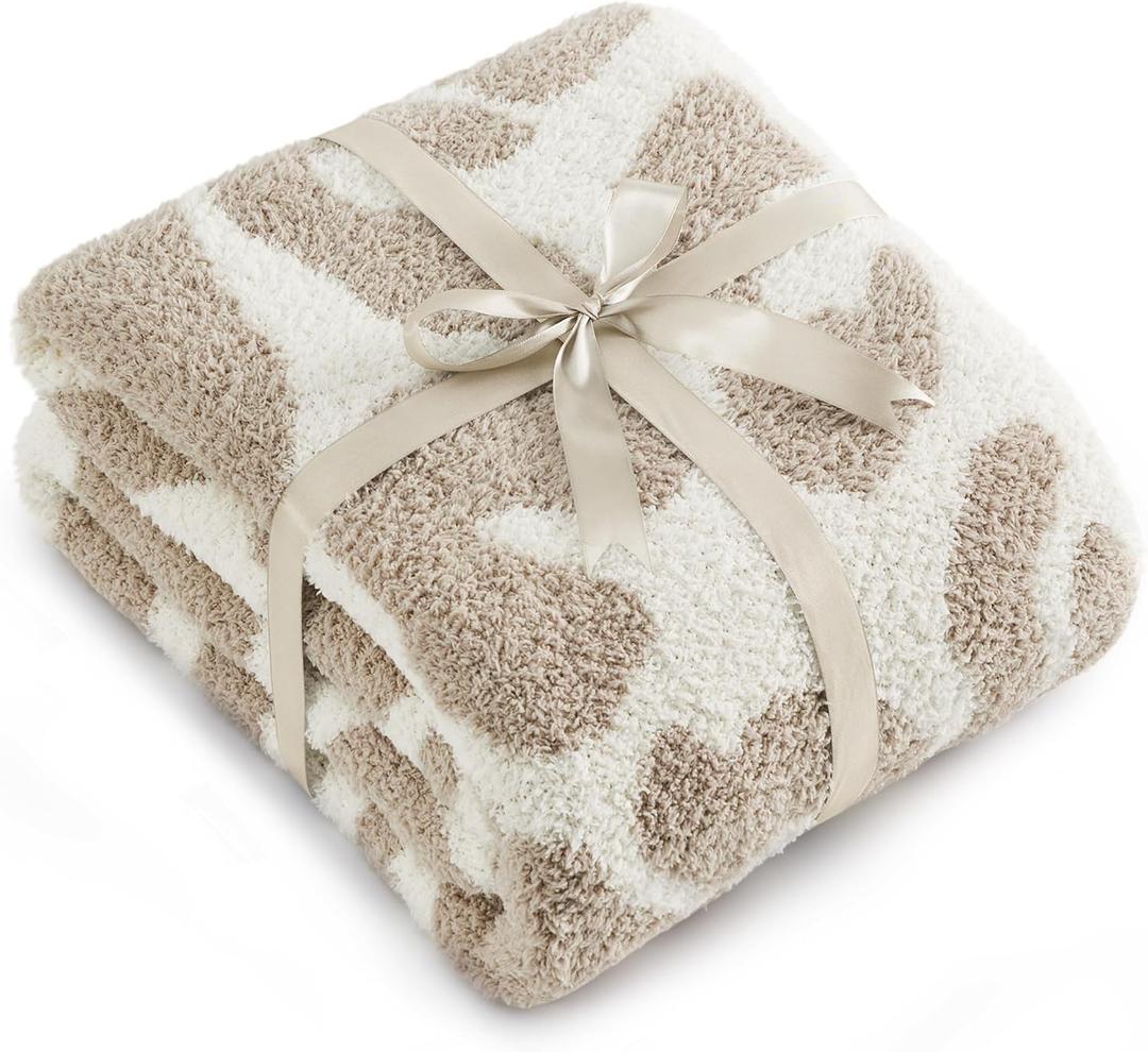 Bedsure Leopard Throw Blanket, Pink Knit Plush Throw Blanket, Gift for Girlfriends Women Friends- Super Soft, GentleSoft Cozy & Warm, Breathable & Lightweight for Bed & Sofa, 50x60 Inches