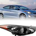 Dasbecan Right Side Front Headlamp Compatible with 11-13 Hyundai Elantra