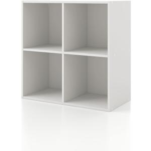 Homes: Inside + Out Apexa 4-Cube Storage Organizer Shelves, Stackable Wood Bookcase Fits Cubby Bins for Organization, Dorm Teen Room Decor & Home Office, White
