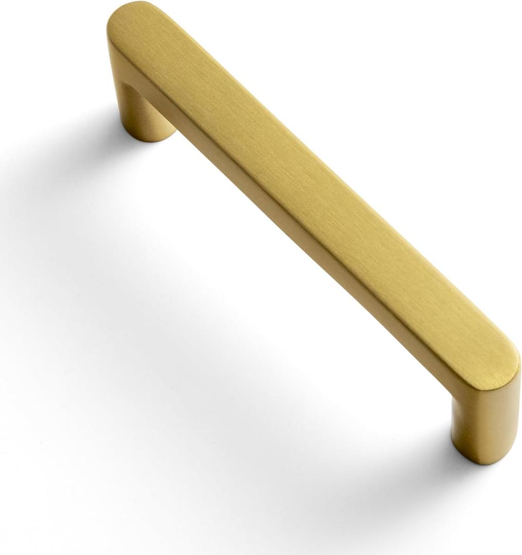 Goo-Ki 6 Pack Pure Brass Made Luxurious Cabinet Pulls,Matte,3 Inches Center to Center,Brushed Brass