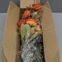 Dahey Centerpiece Table Decorations for Dining Room Farmhouse Living Room Fall Table Centerpieces Decor Wood Tray with 3 Artificial Flowers and 2 Eucalyptus for Kitchen Table, Orange