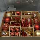 SHareconn 70pcs 2025 Classic Christmas Balls Ornaments Set, Shatterproof Plastic Baubles, Ribbon and Tree Topper for Xmas Tree Holiday Wedding Party Decorations with Hanging Strings, Red and Gold