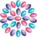 Blulu 30 Pack Mini Footballs Bulk 2.17" Party Favor Foam Balls Small Stress Sports Ball Pink Blue Purple Mini Football for Cartoon Birthday Homecoming Game School Reward Party Gift Goodie Bags (Purple)
