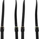 Semetall PU Leather Purse Handles 2 Pcs 65cm to 71cm Adjustable Shoulder Strap Black Purse Straps, Shoulder Strap Replacement for Crossbody
