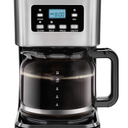 Chefman 12-Cup Programmable Coffee Maker, Electric Brewer, Auto Shut Off, Digital Display w/Auto-Brew Function, Anti-Drip Pot, Reusable Filter for Fresh Grounds, Square Stainless Steel, Glass Carafe