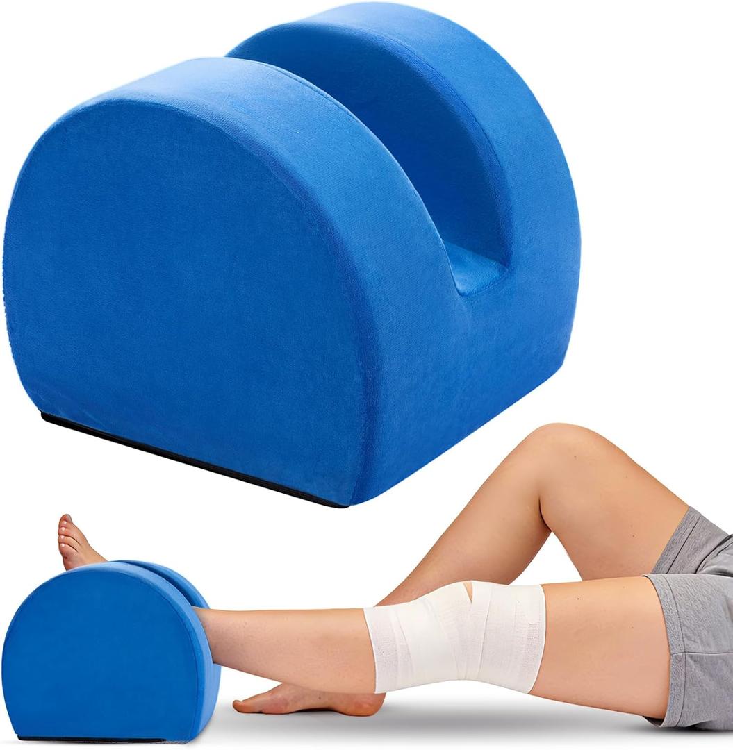 Knee Replacement Pillow, Ergonomic Foot Elevation Pillow for Leg Support, High-Density Foam Cushion for Hip/Knee/Ankle Ease Pressure, Ankle Support Leg Cushion to Promote Relaxation on Couch / Bed Use