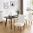 MOSAYT 100% Waterproof Dining Room Chair Covers Set of 6, Super Fit Stretch Jacquard Parson Chairs Slipcovers Removable Washable Chair Seat Protectors for Home, Kitchen, Banquet (White)