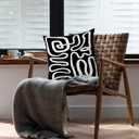 Black and White Striped Pillow Covers 22x22 Black and White Accent Abstract Pillow Covers for Couch Bedroom