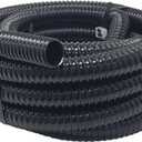 Sealproof Kinkproof 1-1/4 Dia Pond Tubing, Waterfall Pump & Aquarium Hose, 1-1/4-Inch ID, 20 FT, Black, Corrugated, Made in USA (1.25 Inch)