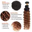 1B30 Ombre Brown Bundles Human Hair Deep Wave 3 Bundles 18 18 18 Inch Unprocessed Brazilian Virgin Remy Dark Brown Deep Wave Bundle Human Hair Extensions