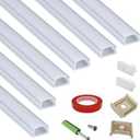 6-Pack 16inch Surface Mounted LED Strip Aluminum Channel with Anti UV Diffuser - Enhance Your Lighting with Style and Functionality (Silver)