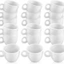 100 Pieces 1.2 Inch Mini White Plastic Tea Coffee Cups for Dollhouse Miniature Cake Cups, Tiny Coffee Tea Mugs, Coffee Mug for Small Dollhouse Kitchen Room Accessories Decoration