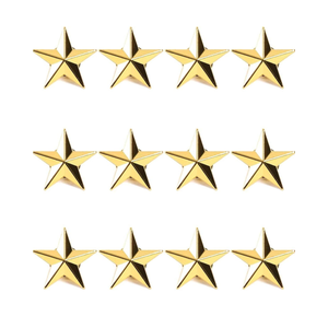 Gold Point Star Lapel Pins, Enamel Pin Set (1 In, 12 Pack)