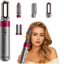 5 in 1 Hair Dryer Brush Set–Air Styler for Hair,Blow Dryer Curling Iron&Airbrush Hair Styler 5 in 1 with Ionic Technology,Detachable Hot Air Brush for Drying,Curling, Straightening (Rose red)