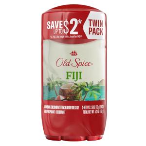 Old Spice Dry Feel Antiperspirant Deodorant for Men, 24/7 Sweat & Odor Protection, Gentle on Skin with Skin Conditioners, Dry Feel Stick, Fiji with Palm Tree + Coconut Scent, 2.6 oz (Pack of 2)
