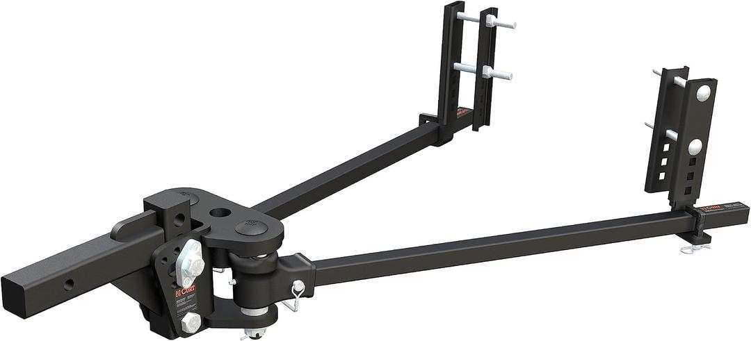 CURT 17499 TruTrack Light-Duty Trunnion Bar Weight Distribution Hitch with Sway Control, Up to 8,000 lbs., 2-Inch Shank