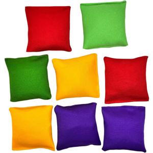 8 Pcs Small Bean Bags for Tossing, 3" x 3" Small Bean Bag for Kids Toss Game Cornhole Game Daycare and Home Schooling Indoor Outdoor Backyard Activities, Assorted Random Colors