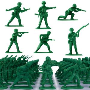 HAPTIME Toys for Boys, Toy Soldiers Set (50 pcs ) , Green Army Men Action Figures, Plastic Military Toys - Inspire Creative Play and Learning Adventures for Kids, Easter Egg Fillers