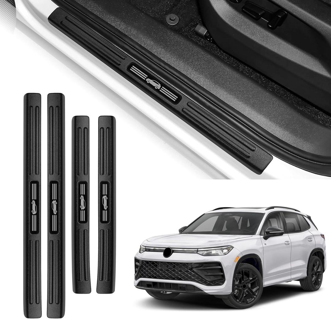 4PCS Door Sill Guard for Volkswagen VW Tiguan 2025 2026 2027 S/SE/SEL/R Line Accessorie ABS Material Door Sill Protector Door Entry Guards