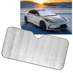 Accordion Foldable Windshield Sun Shade, Reflective Sunlight Highly Effective Cooling Heat Insulation Sunshade, Convenient to Stow Summer Accessories, Suitable for Most Cars (Silver #S)