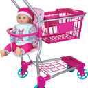 Shopping Cart with 16" Baby Doll, 12.6 x 4.72 x 20.47 inches