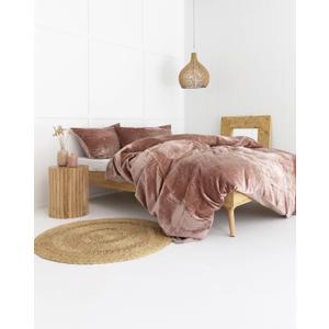 Sophia-Art 3 Pcs Ultra Luxury Rayon Velvet Bedding Boho Solid Duvet Cover UO Comforter Cover (Rose, Queen 90"x90")