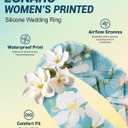 Egnaro Silicone Statement Ring Women, Floral Patterned Rubber Wedding Band