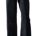 Womens Wide Leg Jeans Woman High Waisted Stretchy Baggy Cropped Denim Pants (Large, Black)
