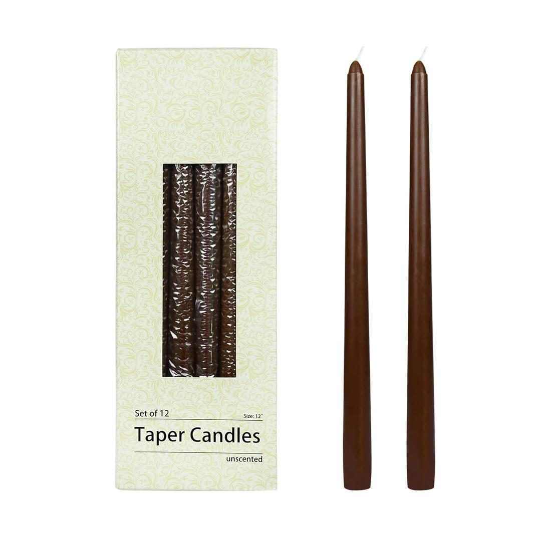 12 Inch Brown Taper Candles