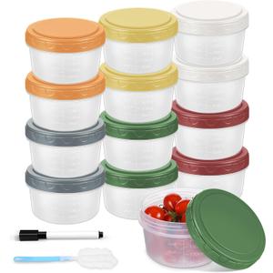 12pcs 10 oz Small Plastic Containers with Lids, Salad Dressing Container Reusable Small Food Storage Containers for Meal Prep, Leakproof, Microwave Dishwasher Freezer Safe, BPA-Free 12pcs 10 oz Small Plastic Containers with Lids, Salad Dressing Container Reusable Small Food Storage Containers for Meal Prep, Leakproof, Microwave Dishwasher Freezer Safe, BPA-Free