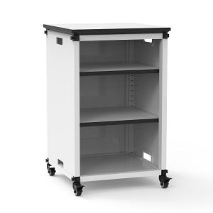 Classroom Basics MBSCB01 Modular Classroom Bookshelf, Narrow Mobile Storage Cabinet with Adjustable Shelves, Steel Frame, 1.5" Swivel Casters with Locking Brakes, 18.25"W x 18.25"D x 29"H