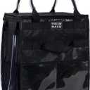Reusable Grocery Bag On Wheels Shopping Trolley with 8 Pockets and Zipper Cover Foldable Rolling Tote, Heavy Duty Handles, Carries Up to 22 LBS (Small, Black)