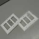 OKAWYC Triple Decorator Light Switch Cover Belaire Beaded Metal Wall Plate, 2-Pack White 3 Gang Triple Rocker, Receptacle Dimmer Switch Cover GFCI Outlet Decorative Wallplate, Durable