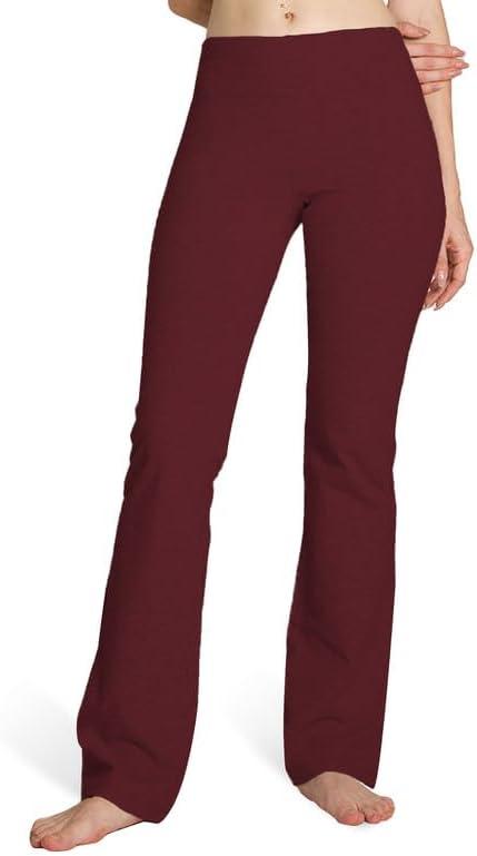 Houmous Inseam Women's Cotton Bootcut Pants Inner Pocket, Small