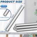 Sadnyy 6 Pcs 3/8 x 4 Inch Steel Metal Dowel Pins Bunk Bed Replacement Hardware for 3/8" Pre-drilled Holes 304 Stainless Shelf Pins Support Pegs for Shelf Bracket Bookshelf Cabinet Closet