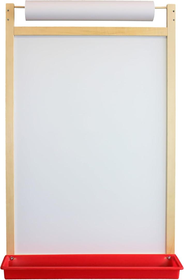 Flipside Products Magnetic Dry Erase Wall Easel w/Tray And Paper Roll, Mount On Wall, Whiteboard, Drawing and Notes (24"W x 25.3"H)
