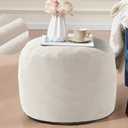 Pouf Ottoman Foot Rest 20"x15" Footstools and Ottomans Small with Filling Cream Small Beige Ottoman Foot Rest Ivory Poofy Ottom Stool Soft Poofs/Ottomans Furniture Living Room Ottom Footstool