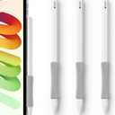 ELETIUO 3 Pack Ergonomic Silicone Grips Compatible with Apple Pencil 2nd/USB-C/Pro,Soft Protective Sleeve Holder,Anti-Slip Cover for iPad Pro 11/12.9 inch,Grey