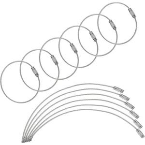 uxcell Wire Keychain Cable, Coated Stainless Steel Luggage Tag Loops Metal Wire Cable Key Ring Loop for Luggage Key ID