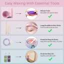 BLITZWAX Brazilian and Bikini Waxing Kit for Women, Hard Wax Warmer for Face, Legs and Body, At Home Hair Removal Kit, Beginner Friendly, Quick Heating, Pink and Blue Gradient Color