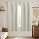 Greige Linen Black Out Curtains Drapes 42"x62" Inch for Bedroom 2 Panels Set,Natural Linen Color Room Darkening Blackout 63 Inch Length Living Room Curtains