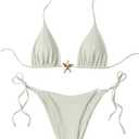 SHENHE Women's Triangle String Bikini Set 2 Piece Halter Swimsuits Starfish Metal Linked Swim Set size S