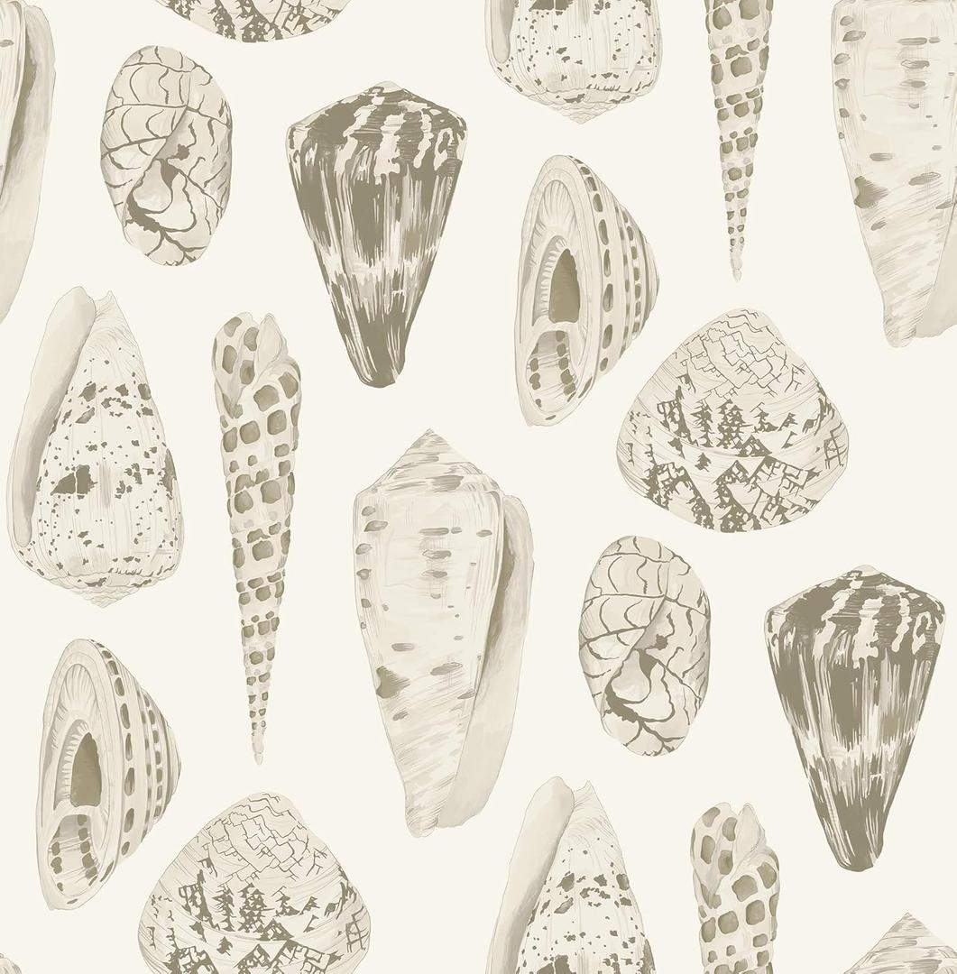 Cream Coquina Scalamandre Self Adhesive Wallpaper, Off-White, 3.5" x 12.6"