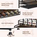 Coffee Syrup Rack Organizer, 3-Tier 8 Bottles Syrup Rack with Pod Holder Drawer for Nespresso Pods, Holds up to 30 Big or 40 Small Capsules, Countertop Coffee Bar Organizer for Kitchen Cafe