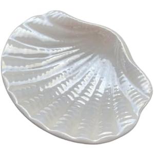 FORLONG Ceramic Ocean Seashell Soap Dish, for Bathroom,Tub and Kitchen Sink-White