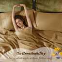 SONORO KATE 100% French Pure Linen Sheets, Breathable and Durable Linen King Size Sheets, Anti-Tear Linen Bed Sheets, Machine Washable, 16 Inch Deep Pocket - 4 Piece (Rust, King)